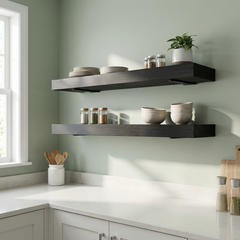 Chocolate Espresso Oak Wood Shelf